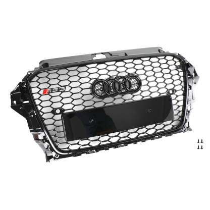 For 2013-2016 Audi A3 S3 8V Rs Style Grille Gloss Black Honeycomb Radiator Grill