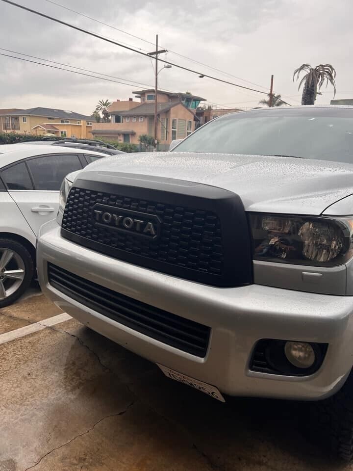 For 2010-2018 Toyota Sequoia Grill Matte Black Front Grille Mesh With Letters
