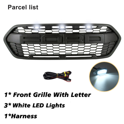 Front Grille For Transit Custom 2018-2023 Trail Raptor Style Front Grill With White LED Light