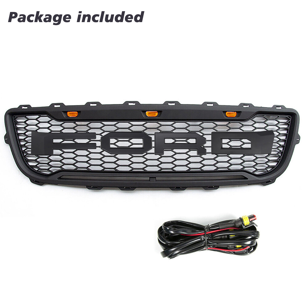 Raptor Style Grill For 1999-2003 Ford F150 Front Grille Mesh With Letter Matte Black