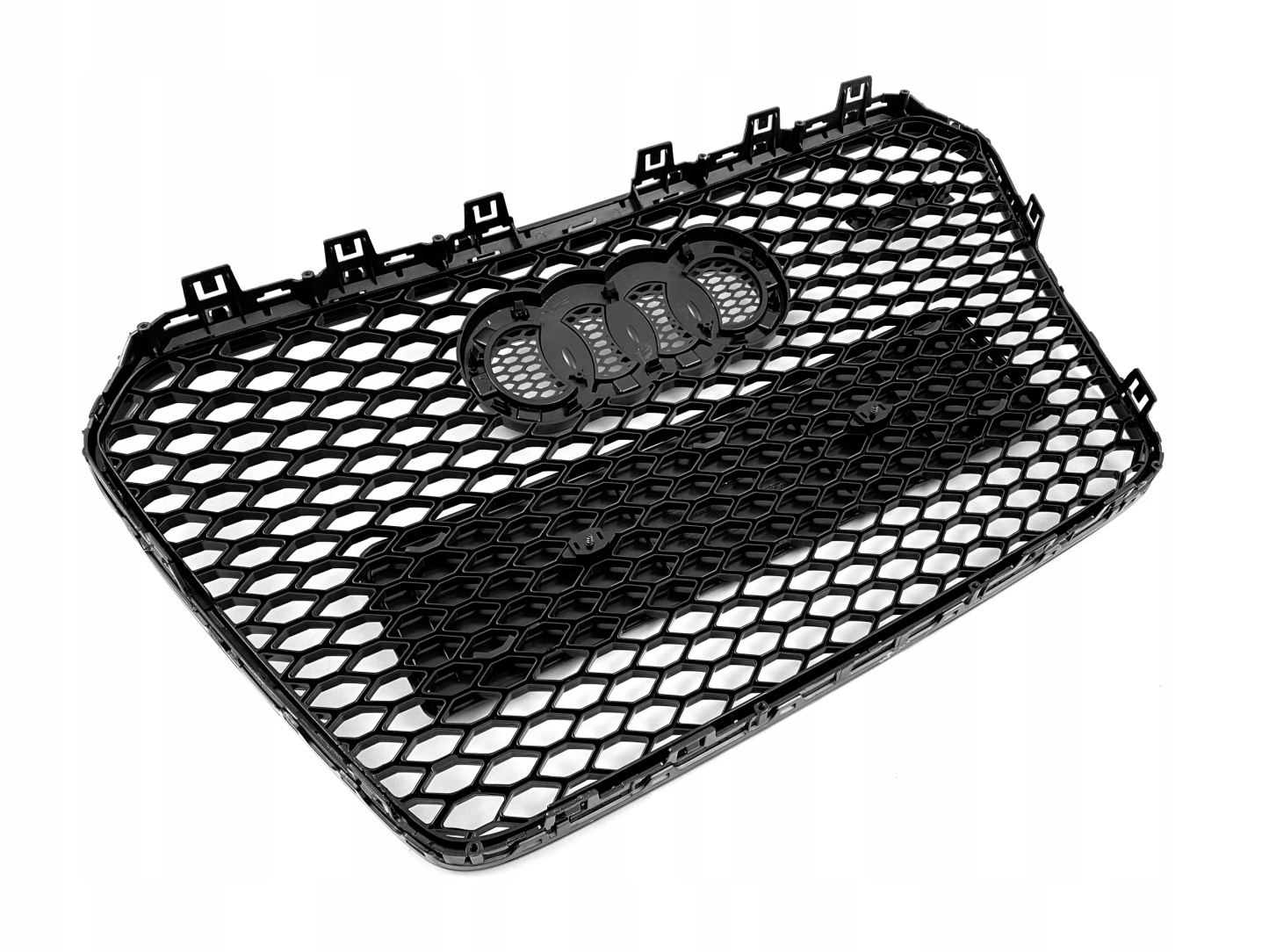 Audi A5 S5 8T 2012-2016 RS Style Honeycomb Front Bumper Grill Hood Mesh Gloss Black