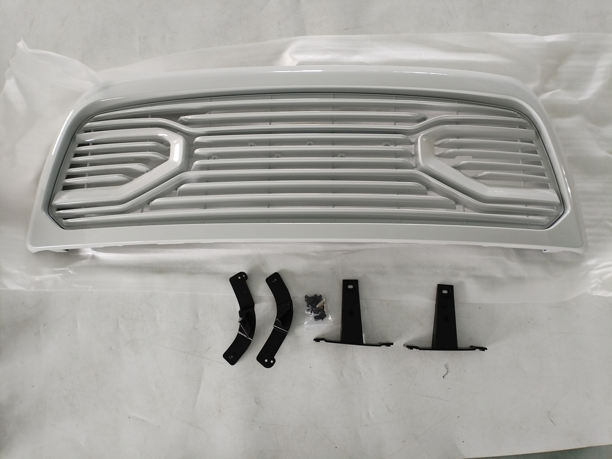 Bright White Front Grill For 2013-2018 Dodge Ram 2500 3500 Grille Big Horn Style Mesh with Letter
