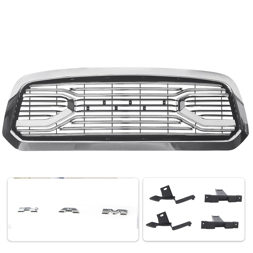 For 2013-2018 Dodge Ram 1500 Front Grille Big Horn Style Grill Chrome