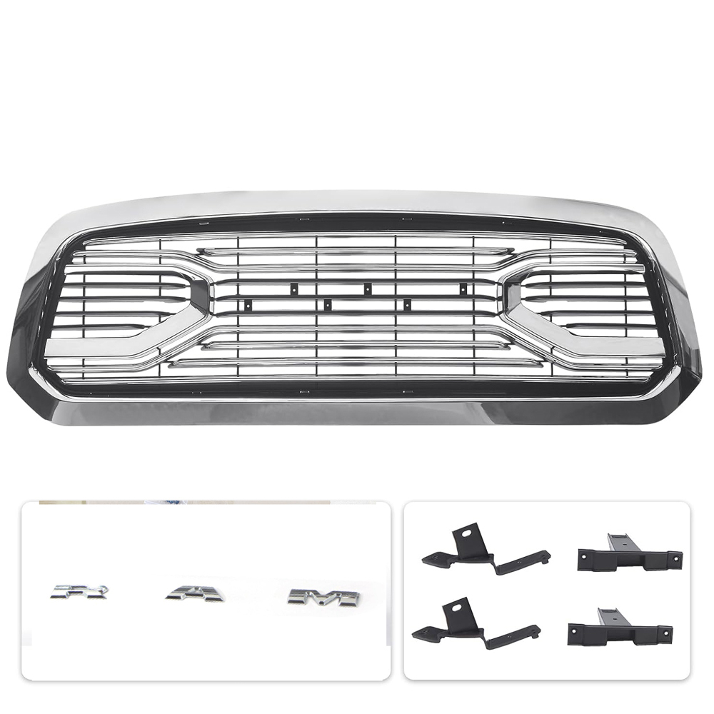 For 2013-2018 Dodge Ram 1500 Front Grille Big Horn Style Grill Chrome