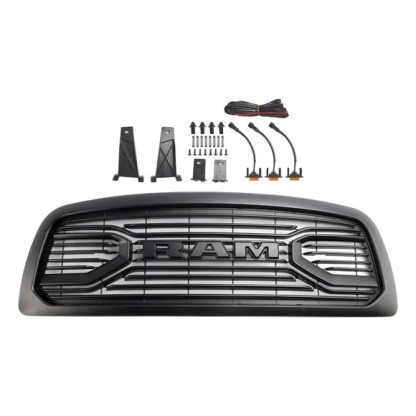 For 2009-2012 Dodge RAM 1500 Grill Big Horn Style Front Grille Matte Black