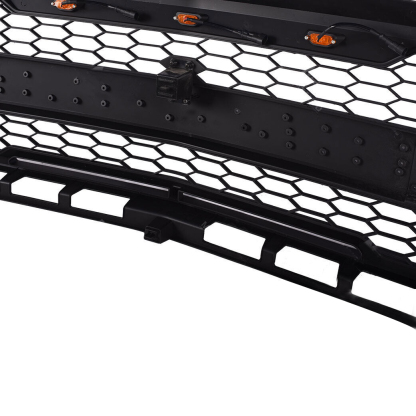 For 2019 2020 Chevrolet Silverado 1500 Front Grille Grill With 3+2 LED Light Matte Black