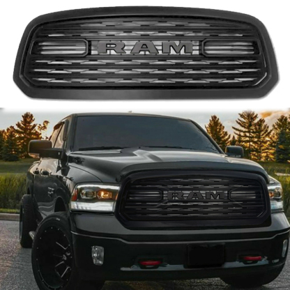 For 2013-2018 Dodge Ram 1500 Grill Limited Style Front Grille with Letter Matte Black
