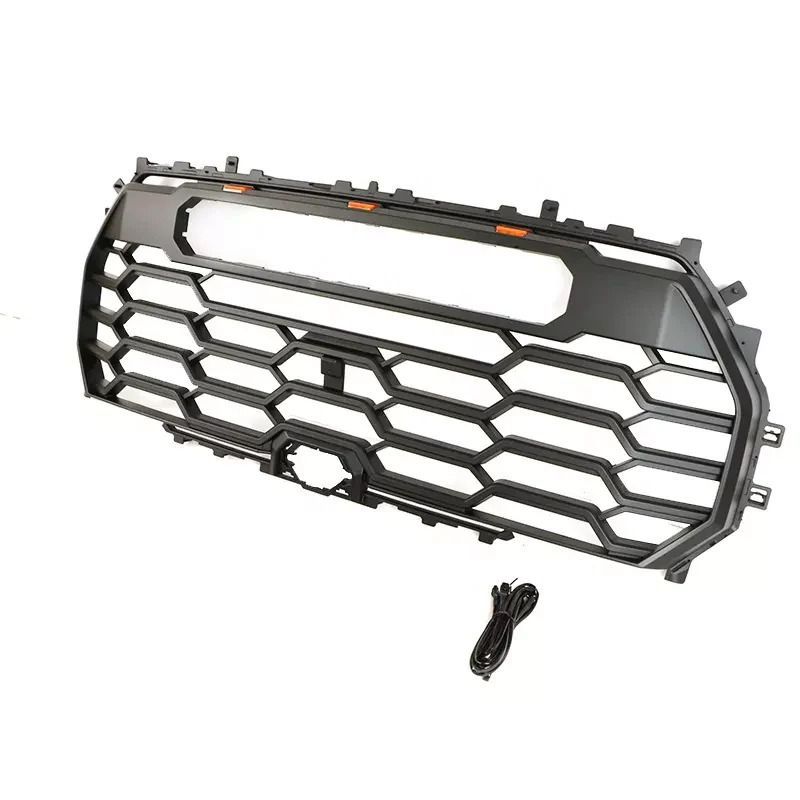 For 2022 2023 Toyota Tundra Trd Pro Grill Front Grille With LED Light & Letter Matte Black