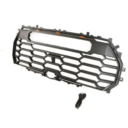 For 2022 2023 Toyota Tundra Trd Pro Grill Front Grille With LED Light & Letter Matte Black