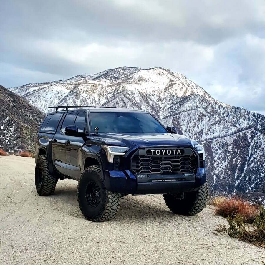 For 2022 2023 Toyota Tundra Trd Pro Grill Front Grille With LED Light & Letter Matte Black