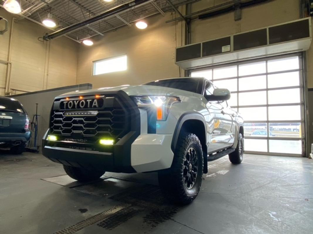 For 2022 2023 Toyota Tundra Trd Pro Grill Front Grille With LED Light & Letter Matte Black