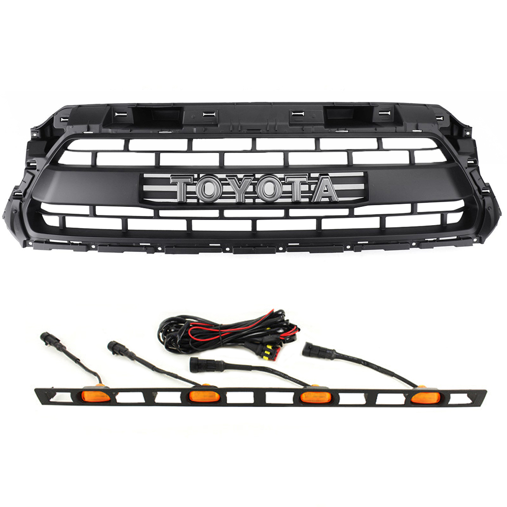 For 2012-2015 Toyota Tacoma TRD Pro Grill Front Grille Mesh with LED Light & Letters