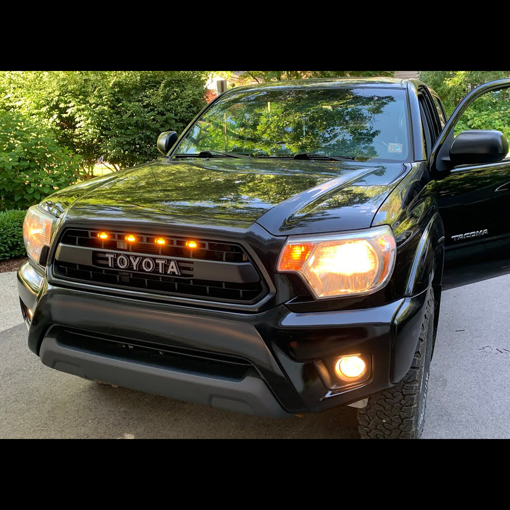 For 2012-2015 Toyota Tacoma TRD Pro Grill Front Grille Mesh with LED Light & Letters