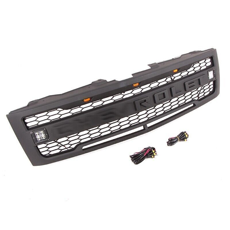 For 2007-2013 Chevrolet Silverado 1500 Front Grille Grill Mesh With 3+2 LED Light