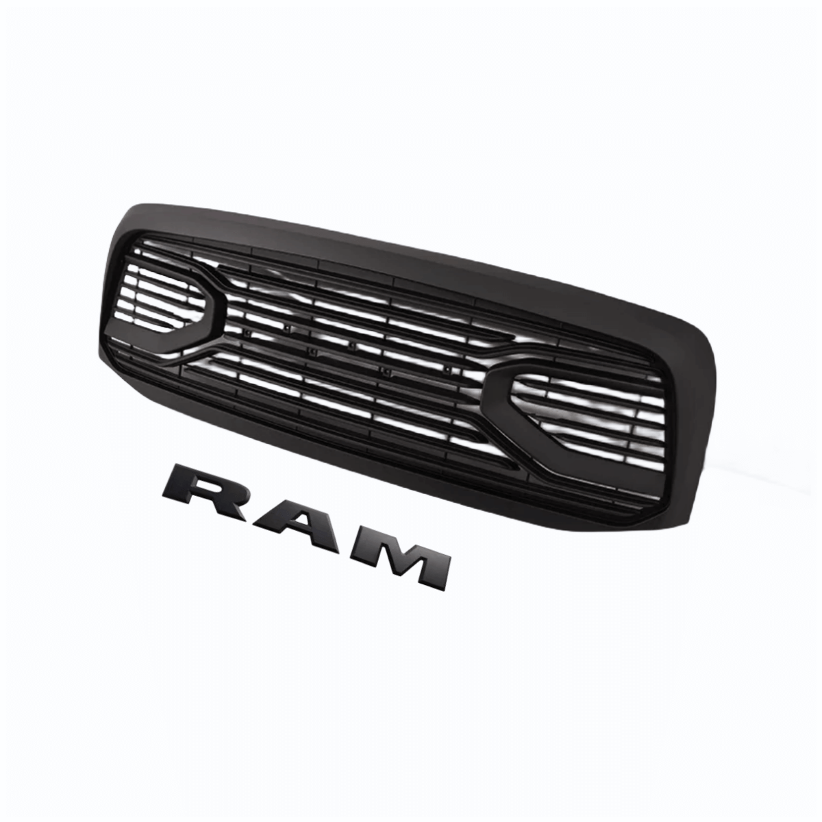 Front Big Horn Style Grille for 2006-2008 Dodge RAM 1500 Grill Matte Black with Letters
