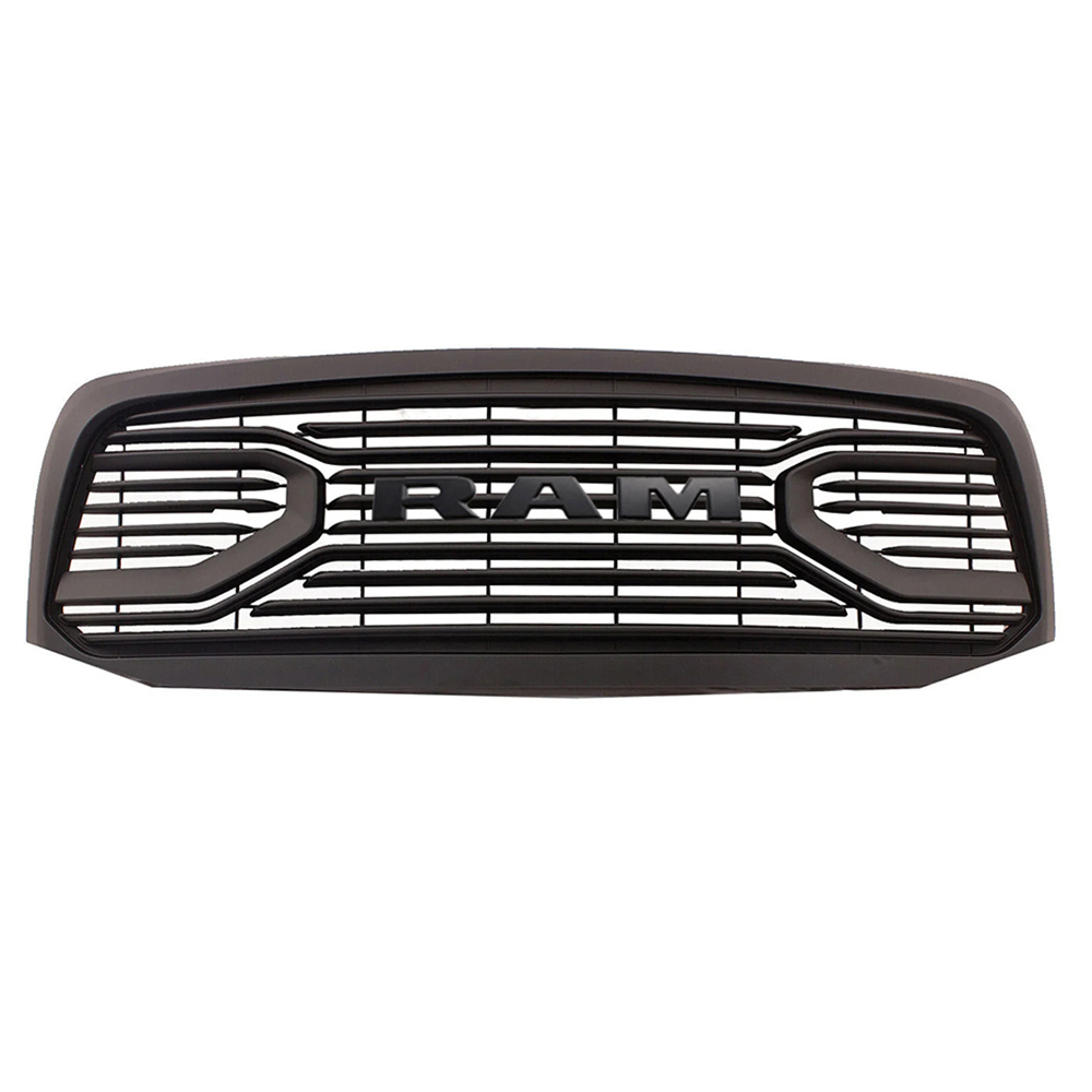 Front Big Horn Style Grille for 2006-2008 Dodge RAM 1500 Grill Matte Black with Letters