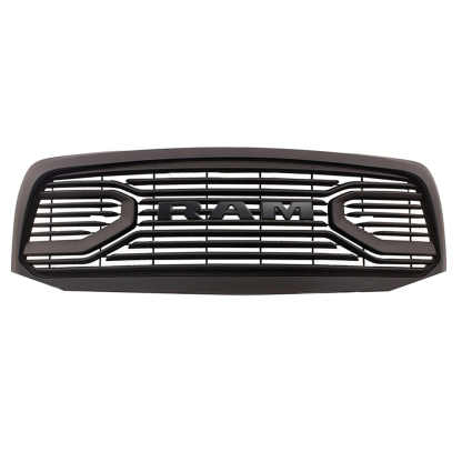 Front Big Horn Style Grille for 2006-2008 Dodge RAM 1500 Grill Matte Black with Letters