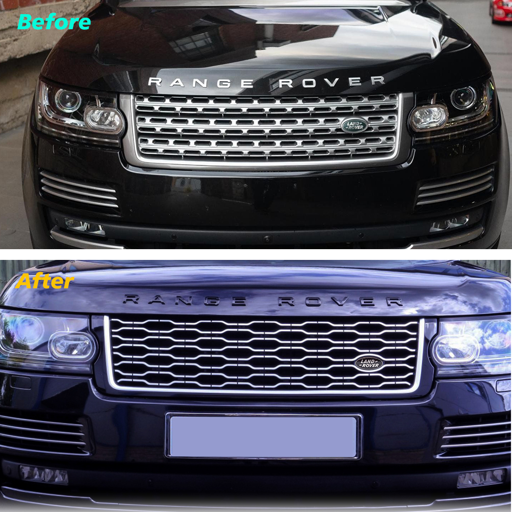 for 2013-2017 Range Rover Vogue L405 Grille Front Grill Silver +Gloss Black
