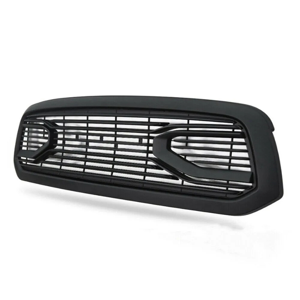 For 2013-2018 Dodge Ram 1500 Grill Big Horn Style Front Grille with LED Light Matte Black