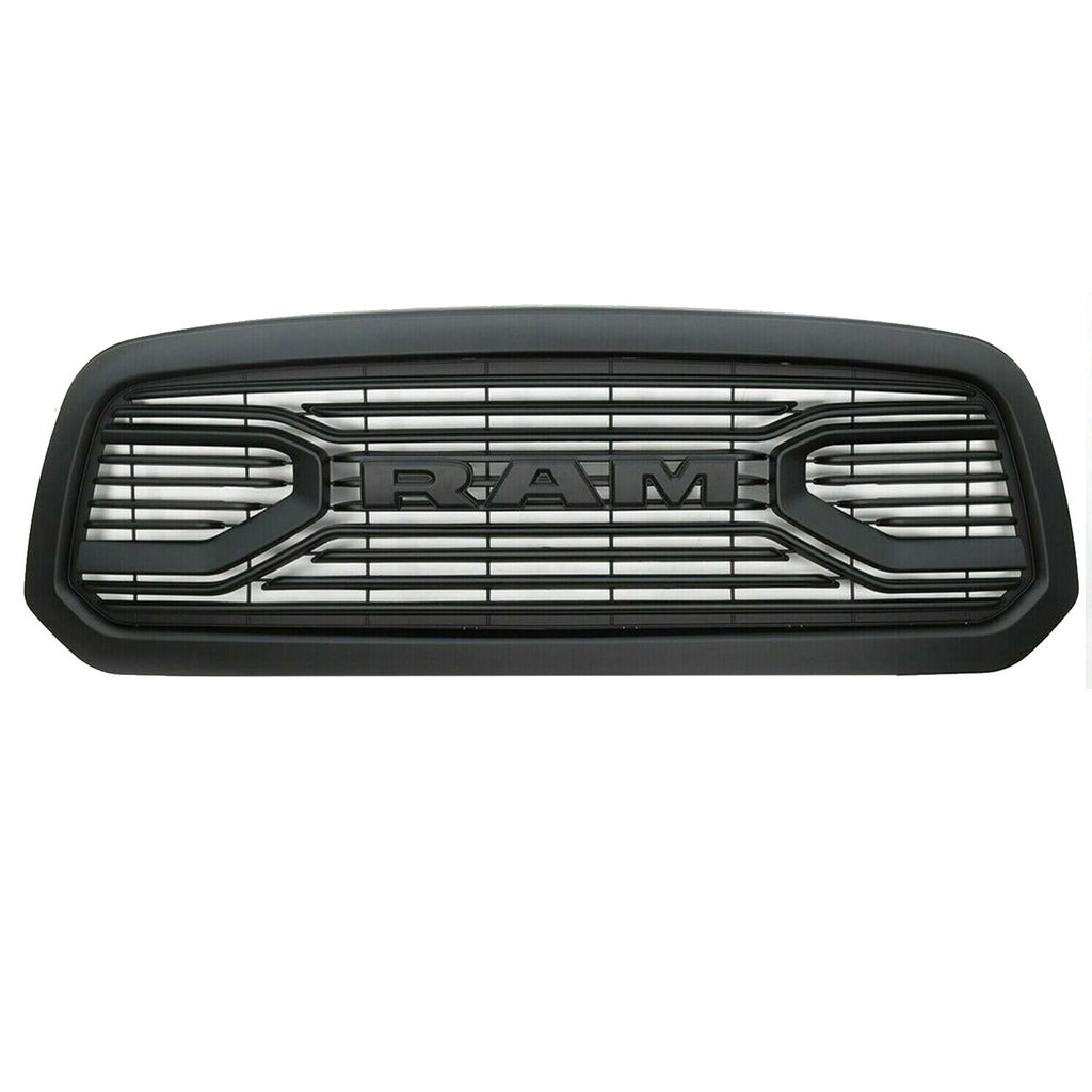 For 2013-2018 Dodge Ram 1500 Grill Big Horn Style Front Grille with Letter Matte Black