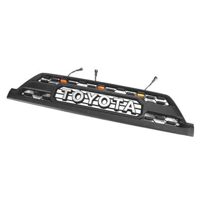 For 2003-2005 Toyota 4Runner Grill Matte Black Front Grille with Light & Letter