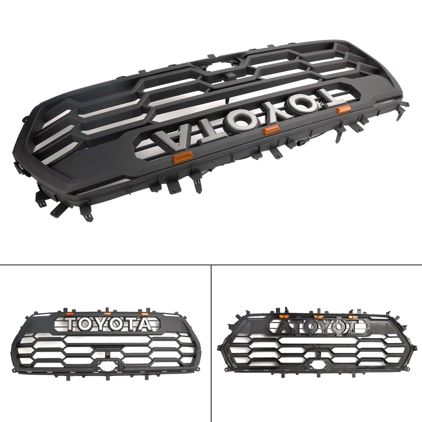 For Toyota Sequoia 2023 2024 Grill Matte Black Front Grille With LED Light & Letter