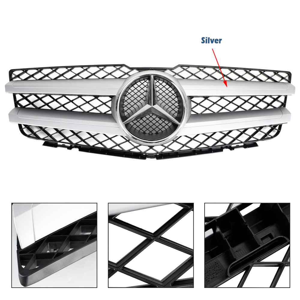 For 2010-2012 Mercedes Benz GLK-Class X204 GLK350 Front Grill W/ Star Emblem Grille