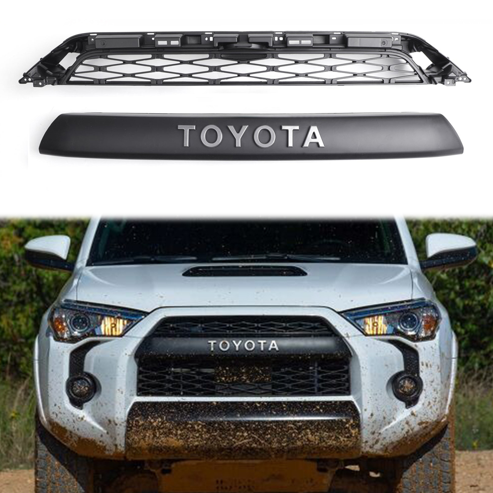 For Toyota 4Runner 2020-2024 TRD PRO Matte Black 2 Piece Front Bumper Grille Grill