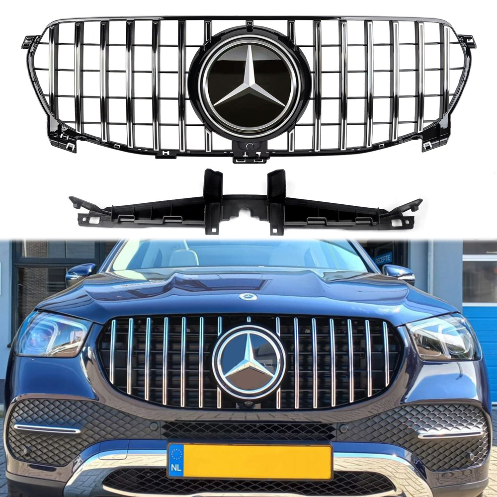 For 2020-2022 Mercedes Benz W167 GLE-Class GLE350 GLE450 GTR Style Grille With Emblem