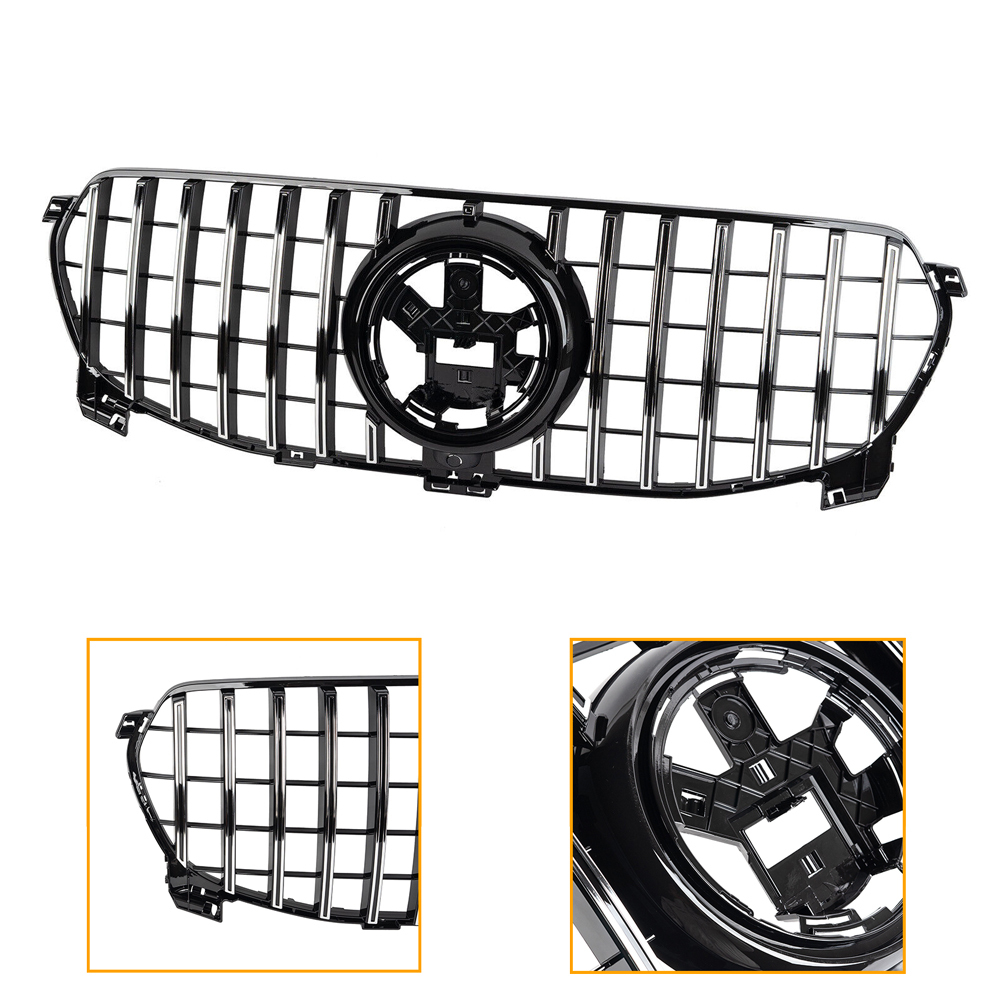 For 2020-2022 Mercedes Benz W167 GLE-Class GLE350 GLE450 GTR Style Grille With Emblem