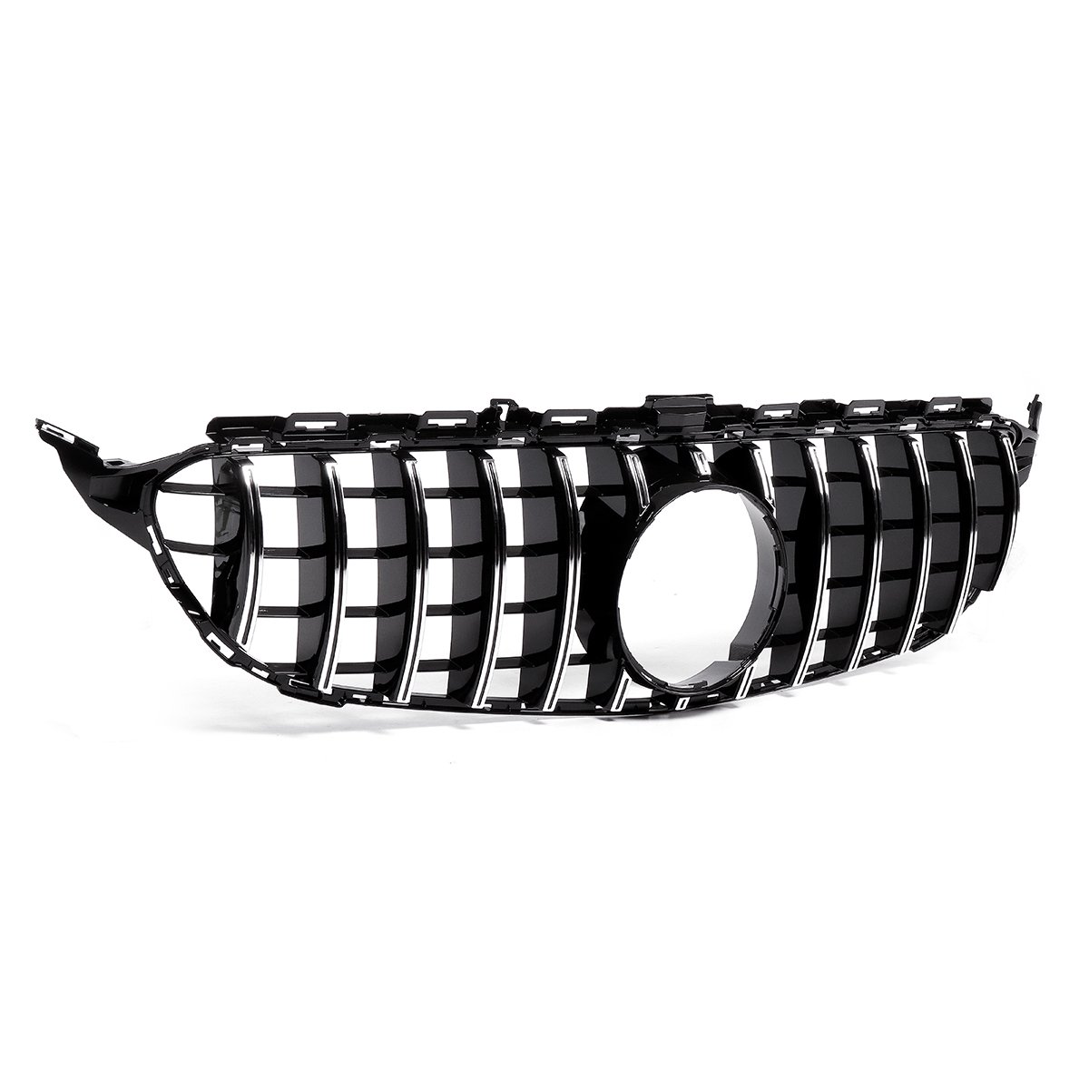 For 2015-2018 Mercedes Benz W205 C-Class C200 C250 C300 C350 C43 Grill GTR Style Front Grille w/ Emblem