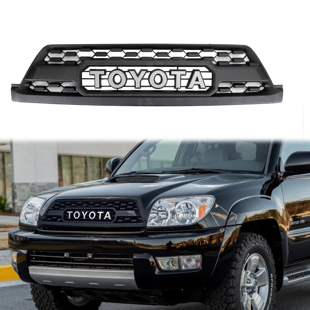 For 2003-2005 Toyota 4Runner Grill Matte Black Front Grille with Letter