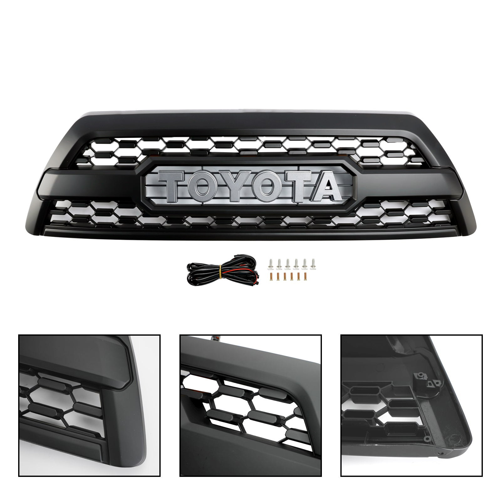For Toyota 4Runner 2006-2009 TRD PRO Style Front Bumper Grille Grill With Letter