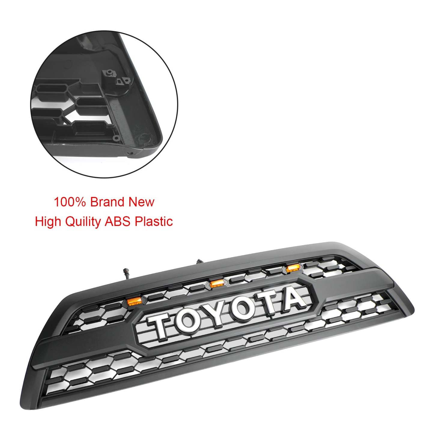 For 2006-2009 Toyota 4Runner Grill Front Grille With Led Light Matte Black