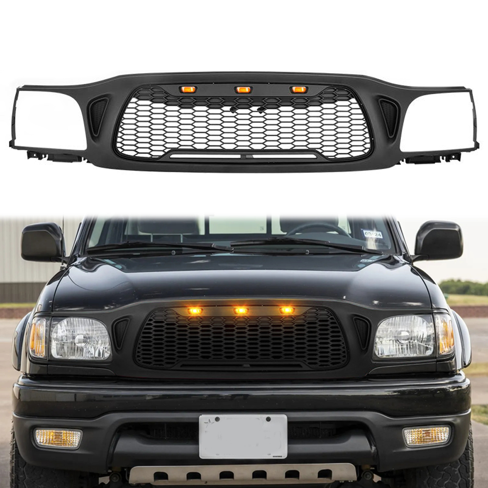 For 2001-2004 Toyota Tacoma Front Grill Honeycomb Style Grille with Light Matte Black