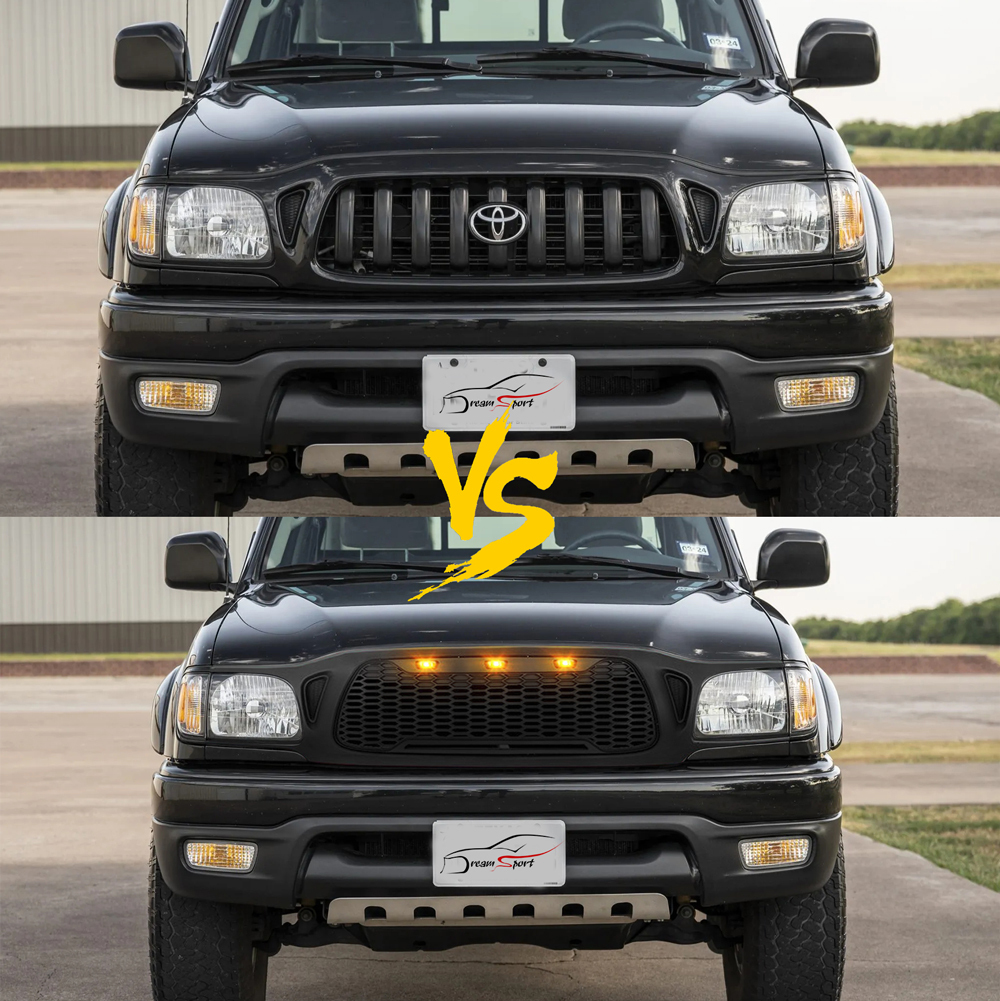 For 2001-2004 Toyota Tacoma Front Grill Honeycomb Style Grille with Light Matte Black