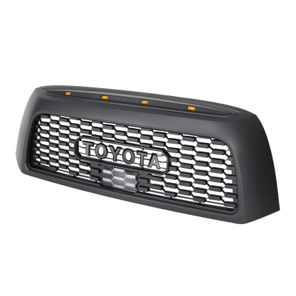For 2007-2009 Toyota Tundra Grille Front Grill With LED Light Matte Black
