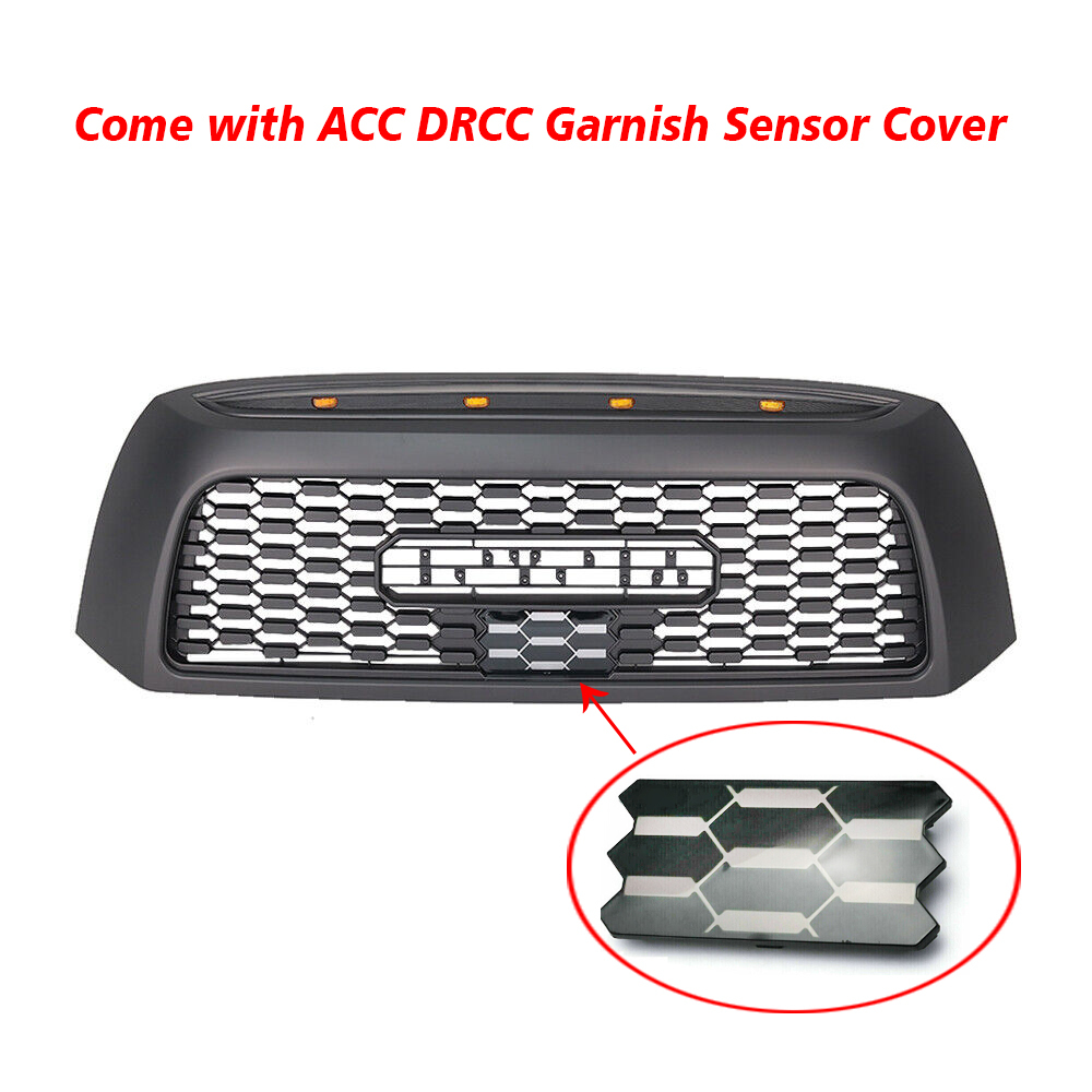 For 2007-2009 Toyota Tundra Grille Front Grill With LED Light Matte Black