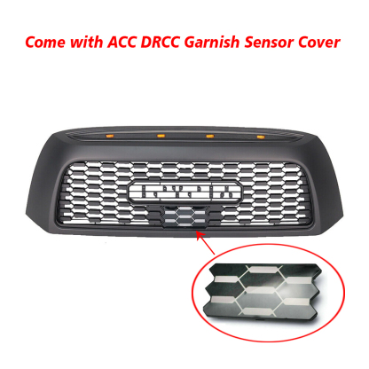 For 2007-2009 Toyota Tundra Grille Front Grill With LED Light Matte Black