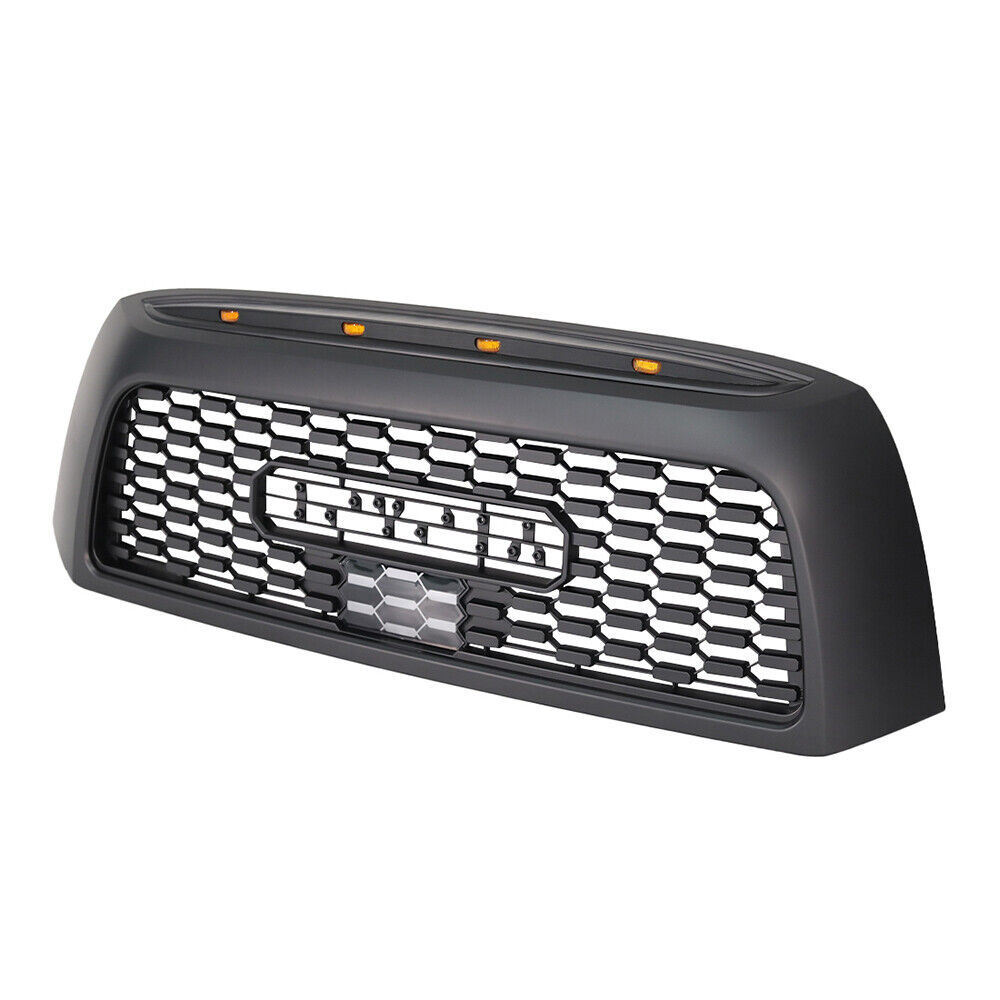 For 2007-2009 Toyota Tundra Grille Front Grill With LED Light Matte Black