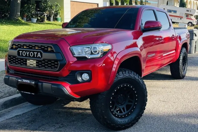 For 2016-2023 Toyota Tacoma Grill Front Bumper Grille With LED Light Matte Black