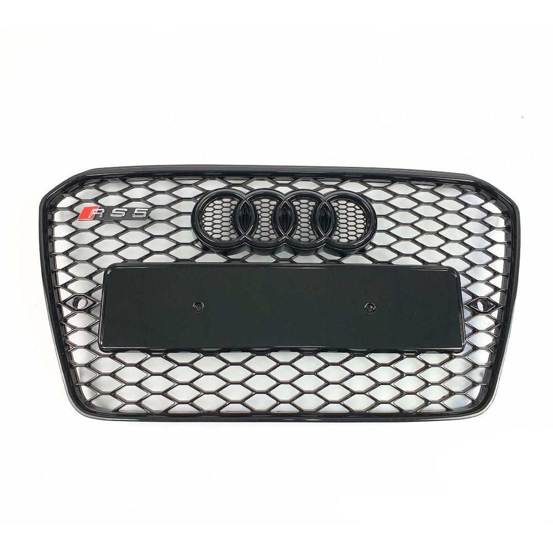 for Audi A5 S5 8T 2012-2016 RS Style Honeycomb Front Grille Grill Mesh Gloss Black