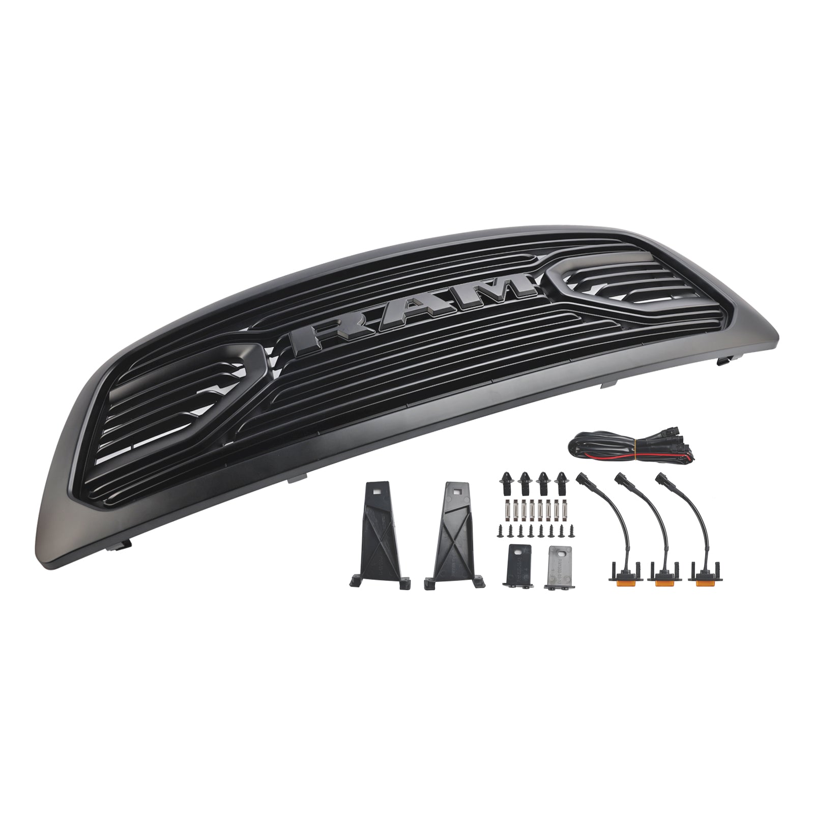 For 2009-2012 Dodge RAM 1500 Grill Big Horn Style Front Grille with Light Matte Black