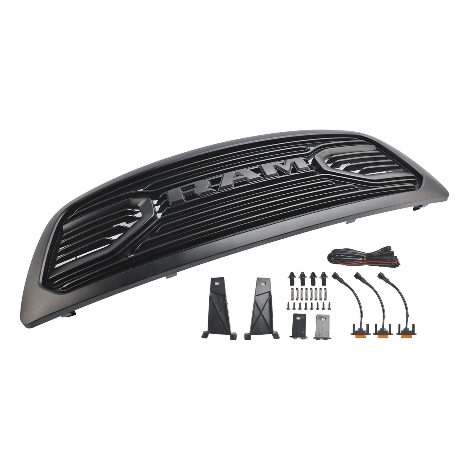 For 2009-2012 Dodge RAM 1500 Grill Big Horn Style Front Grille with Light Matte Black