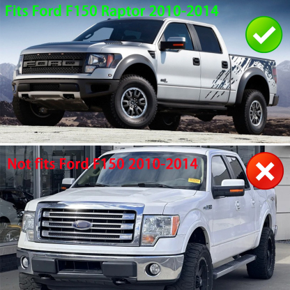 For 2010-2014 Ford F150 SVT Raptor Grill Black Pearl Front Grille with Amber LED Light