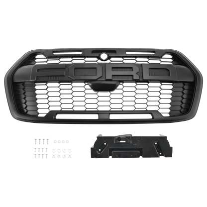 For 2019-2024 Ford Transit MK8 Trail Raptor Style Front Grille Replacement Matte Black Grill