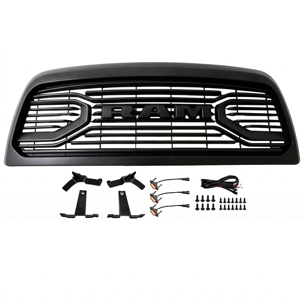 For 2013-2018 Dodge Ram 2500 3500 Grille Big Horn Style Front Grill with Led Light