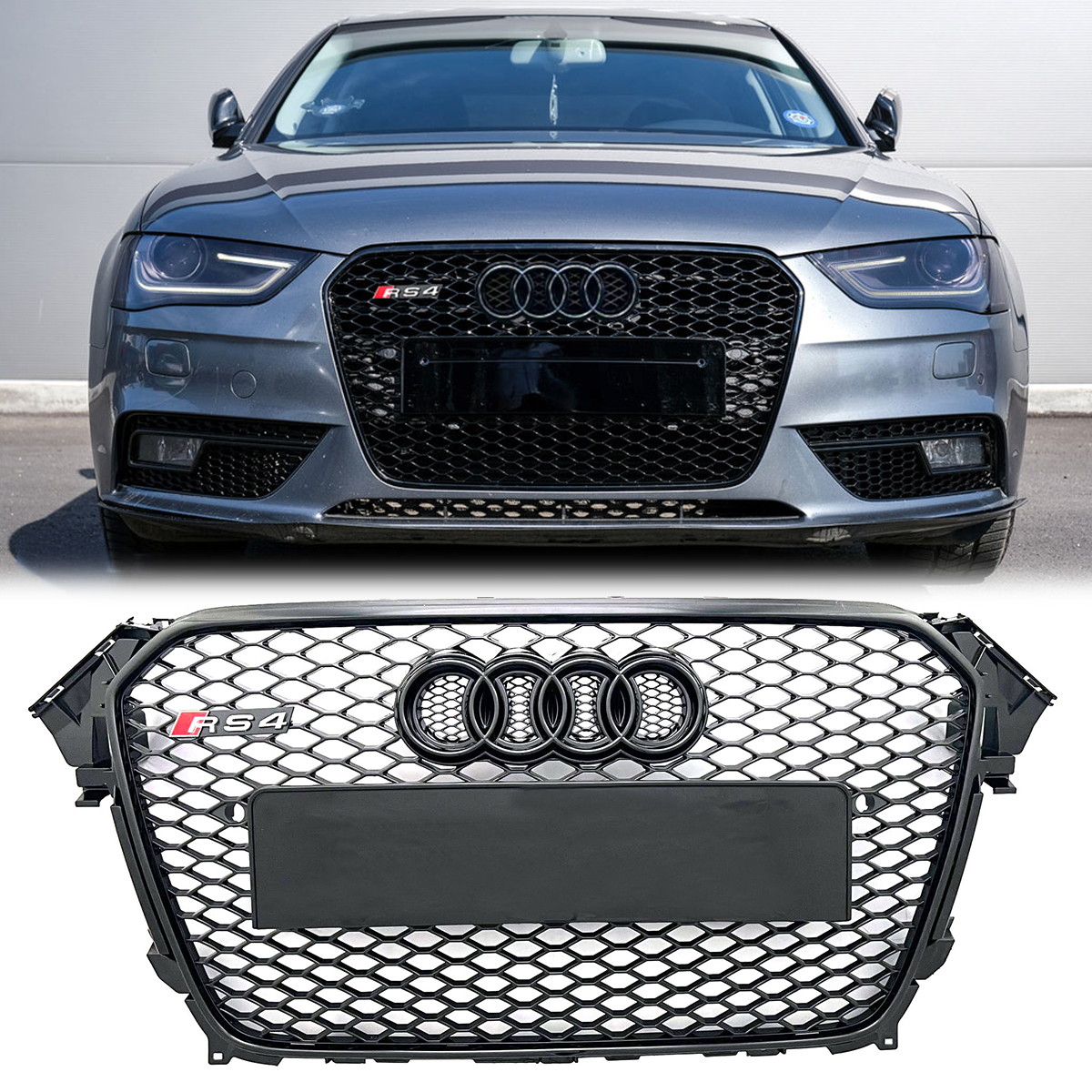 For 2013-2015 Audi A4 S4 B8.5 Grill RS4 Style Front Grille Honeycomb Radiator
