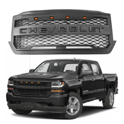 Black Friday Sale Grille For 2016-2018 Chevrolet Silverado 1500 Front Grill with LED Light Matte Black