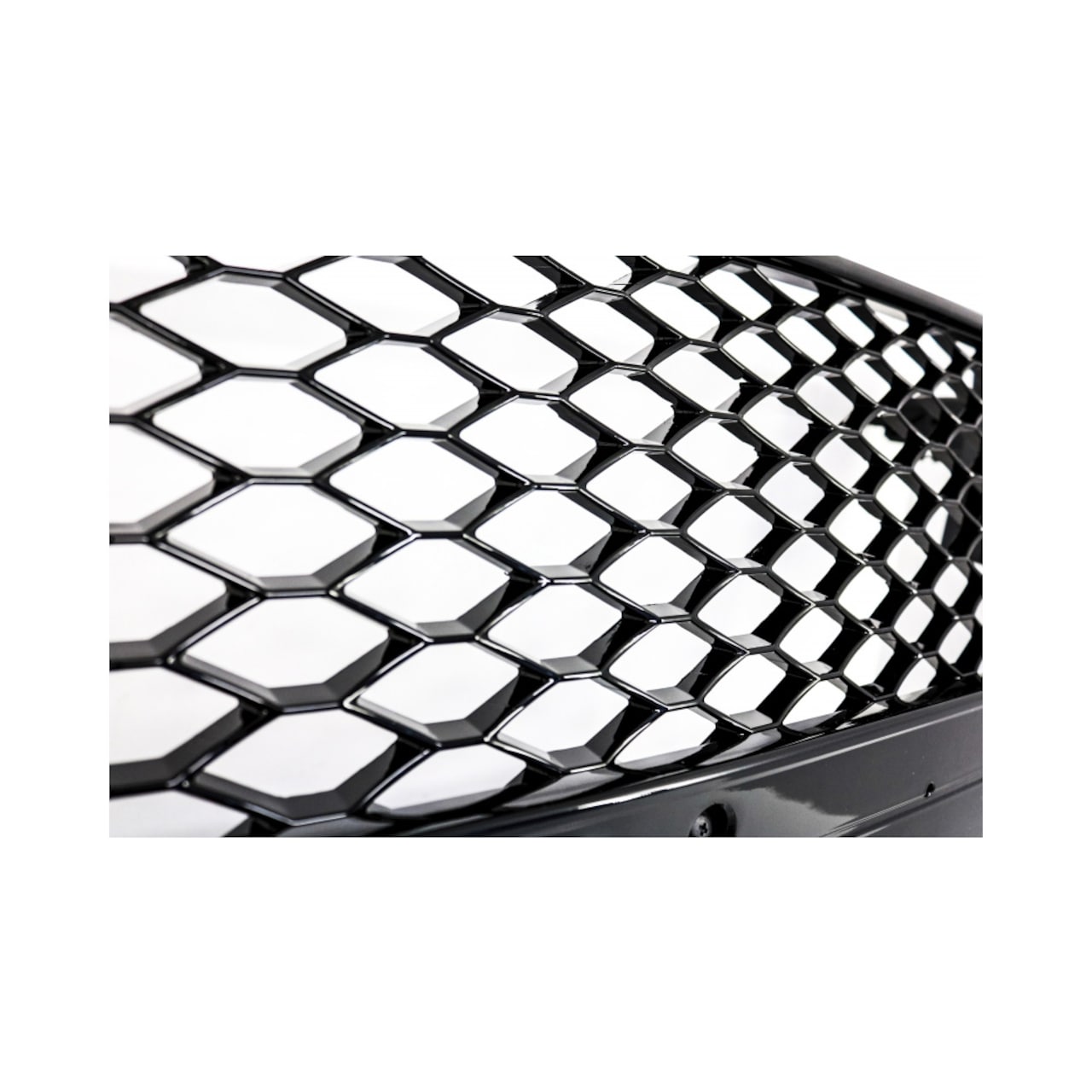 For 2007-2011 Audi A5 S5 8T Front Main Grille Gloss Black Honeycomb RS Style Grill with Emblem